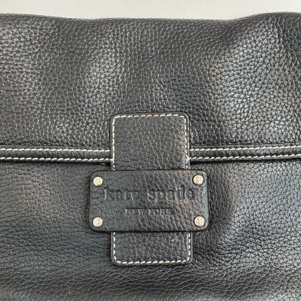 EUC Kate Spade Saffiano Leather Black Dome Clutch Purse